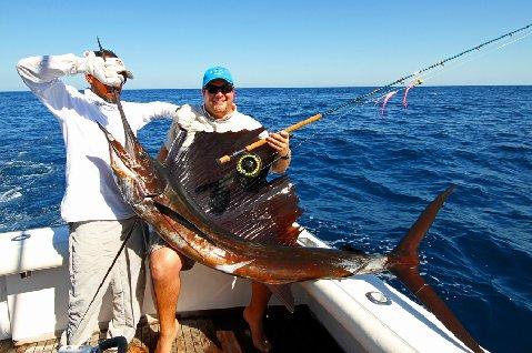 John Snipes First Sailfish on Fly January 2014 The Sailfish School Guatemala Vessel Intensity