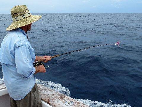 David Taylor at "The Costa Rica Blue Marlin Fly Fishing School" aboard the vessel "Dragin Fly August 8, 2017 Jake Jordan photo