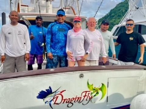 Costa Rica Blue Marlin School, Vessel "Dragin Fly" July 2022 Tim and Nancy Llacuna