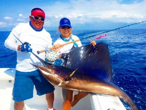 Wanda Hair Taylor, first Sailfish on Fly, Intensity, January 16, 2016, 