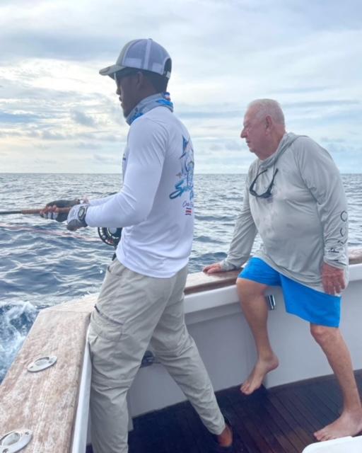 Tyler Garbutt at Jake Jordan's "Costa Rica Blue Marlin Fly Fishing School" Vessel Dragin Fly, July 2022