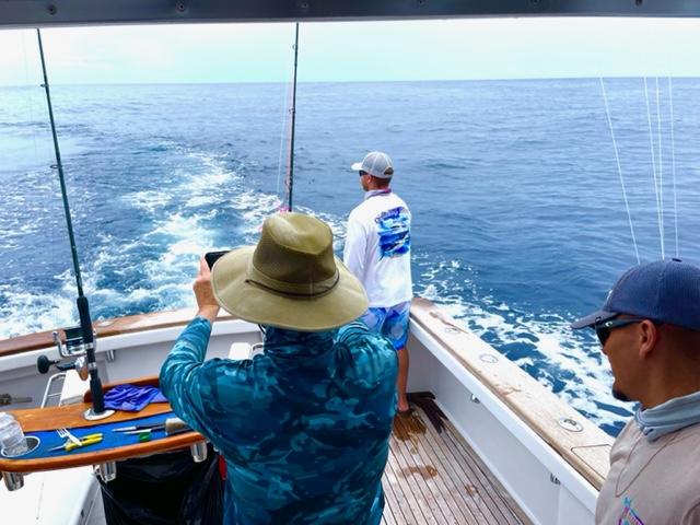 Justin Malin aboard "Dragin Fly" at my "Costa Rica Blue Marlin Flyfishing School" August 2022