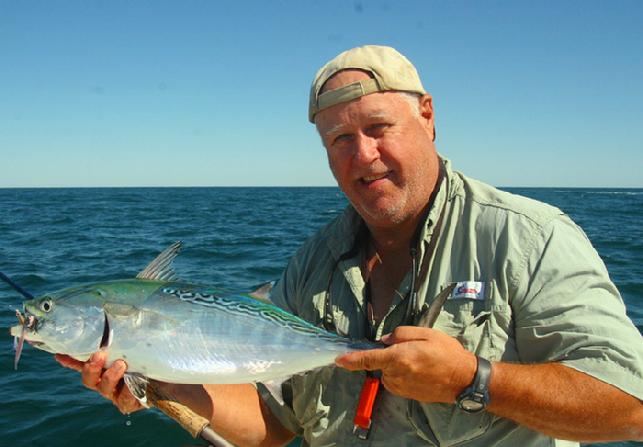 Cape Lookout NC, Albie on fly, aboard "Fly Reel" with Captain Jake Jordan