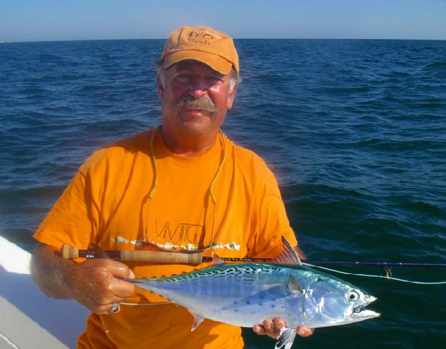 Fly Fishing Show owner, Chuck Furimsky caught lots of Albies on Fly aboard "Fly Reel" with Captain Jake Jordan