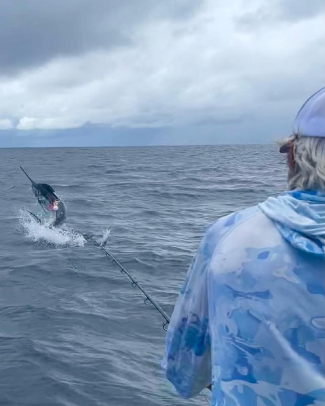 Johny Igoe"s first Blue Marlin ever on Fly, Costa Rica Blue Marlin Fly Fishing School, "vessel "Dragin Fly", Los Suenos CR, August 2022