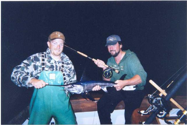 Billy Hayes, October 28 2002, First Swordfish on fly in the western Atlantic Ocean Baltimore Canyon off of NJ